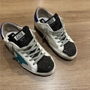 Golden Goose White Sneakers with Gray Laces